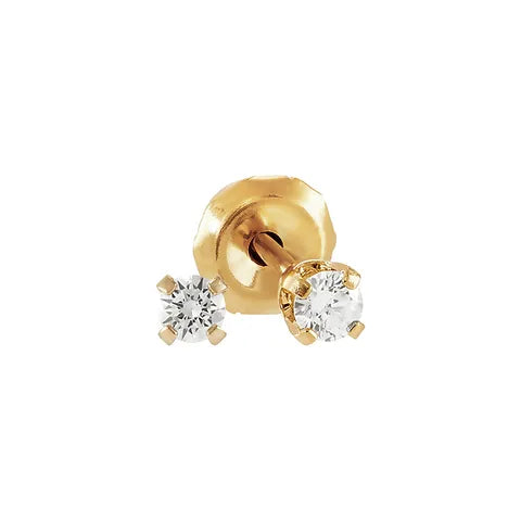 14K 2.4MM Lab Round Diamond Stud adorn512