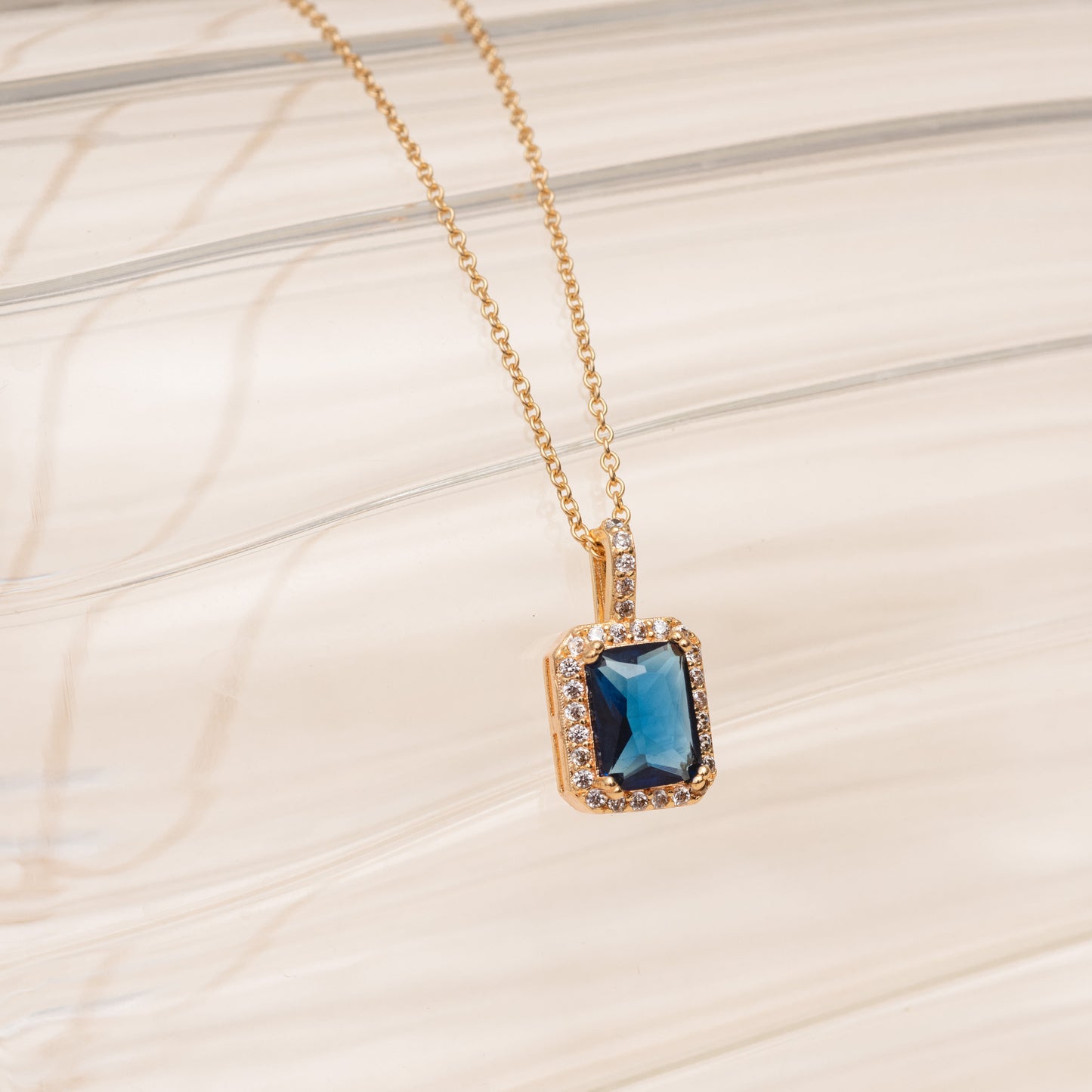 Into the Blue CZ Pendant Necklace