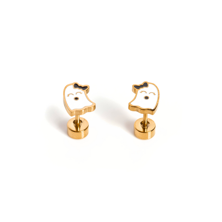 Ghost Girlie Enamel Screwbacks