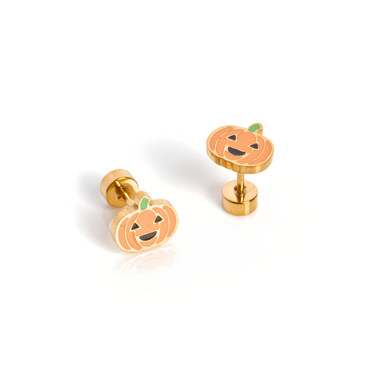Jack O' Lantern Enamel Screwbacks