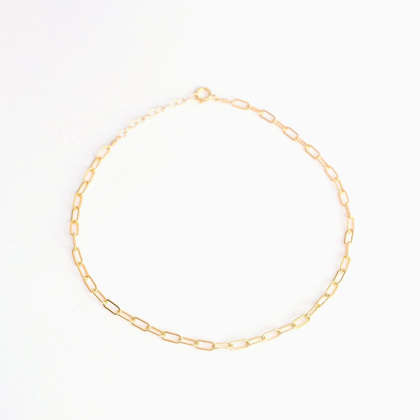 Tiny Paperclip Chain Anklet