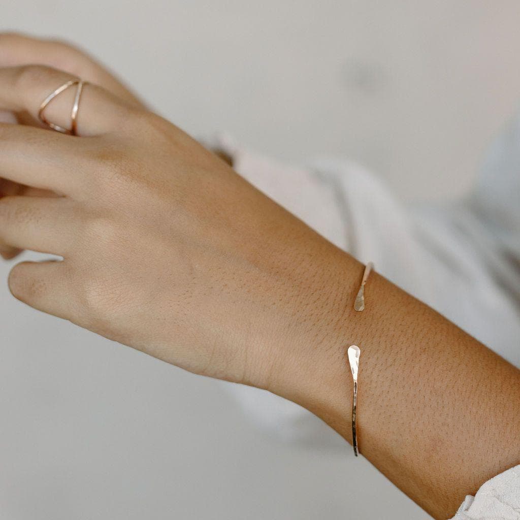 Open Hammered Bangle, Bracelets, adorn512, adorn512