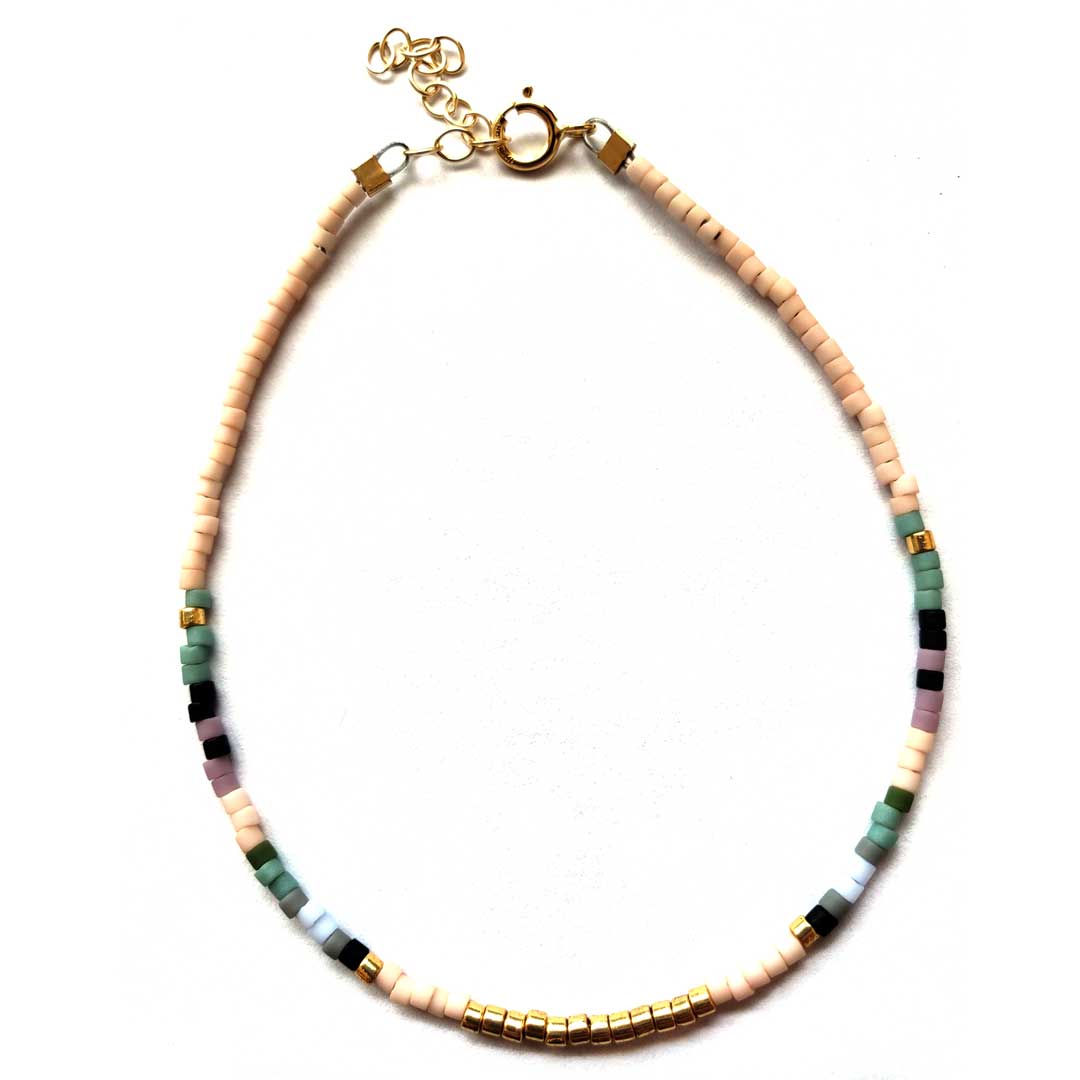 adorn512 Seed Bead Anklet Ocean 8 9
