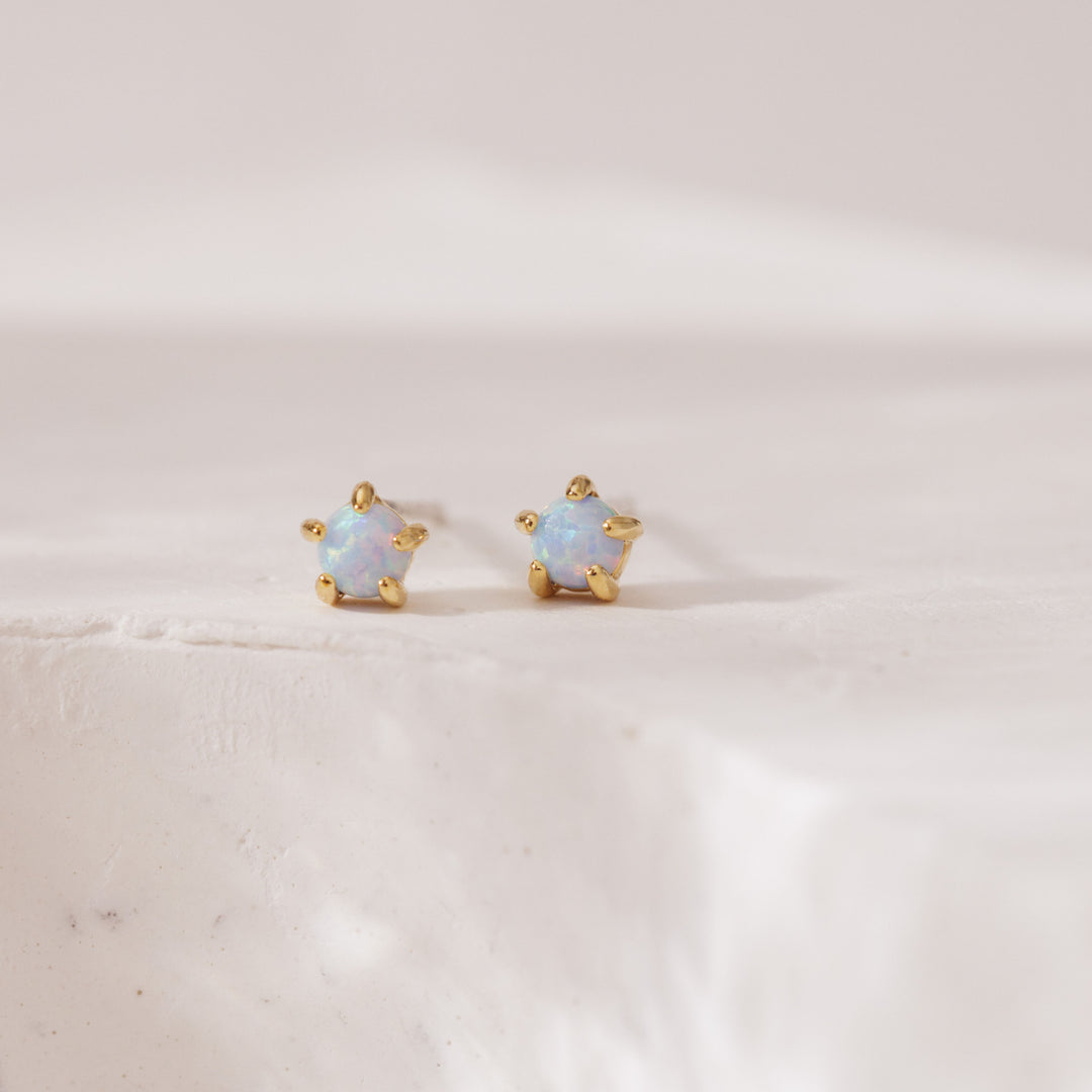Tiny Opal Studs