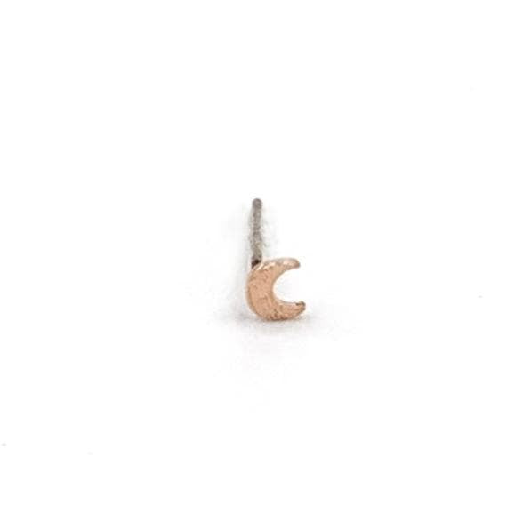 Single Moon Stud Earring