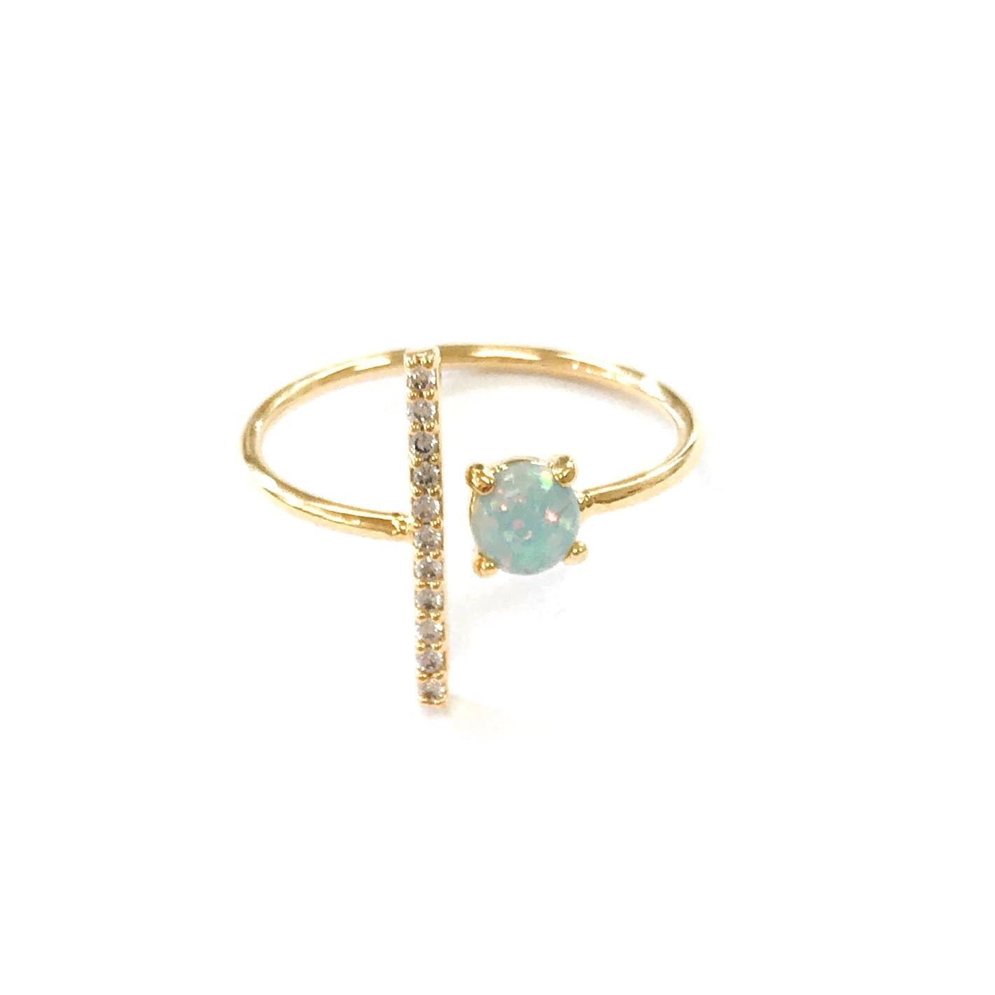 Opal CZ Bar Ring, Rings, adorn512, adorn512