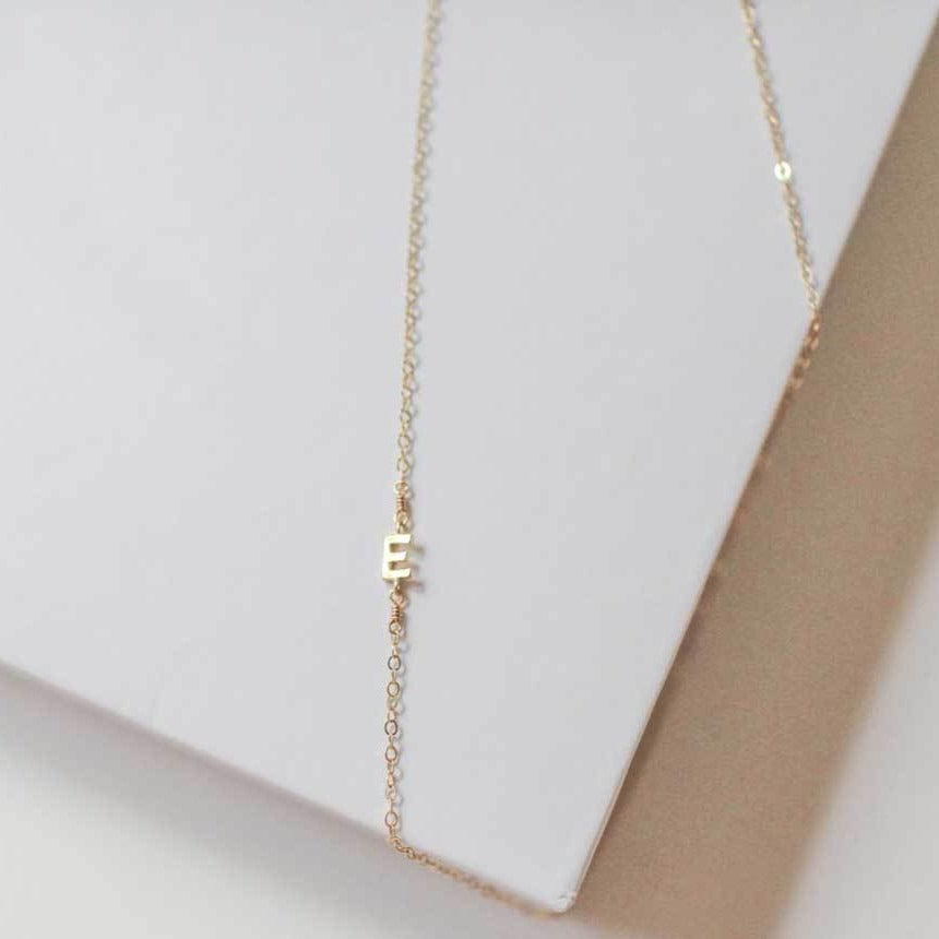 Side Initial Necklace, Necklaces, adorn512, adorn512