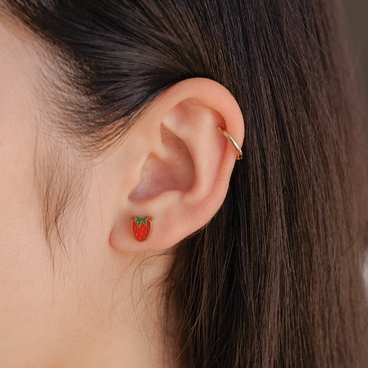 Strawberry Enamel Screwbacks