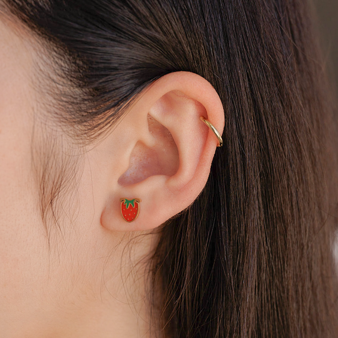 Strawberry Enamel Screwbacks