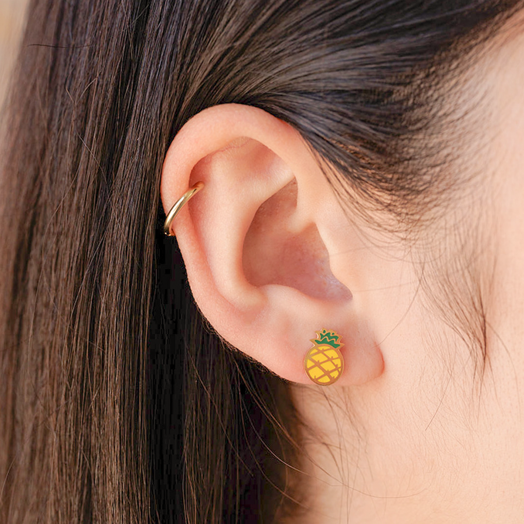 Pineapple Enamel Screwbacks