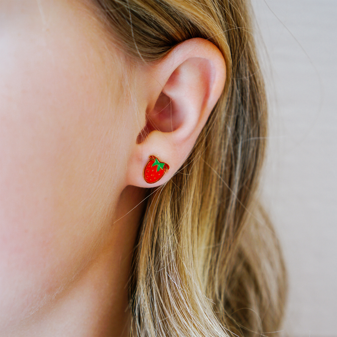 Strawberry Enamel Screwbacks