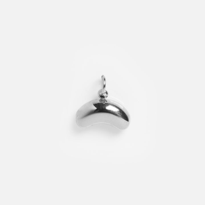 Silver pendant on a white background