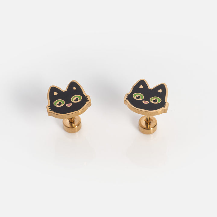 Black Cat Screwbacks - adorn512