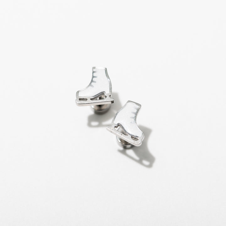 Ice Skate Enamel Screwbacks