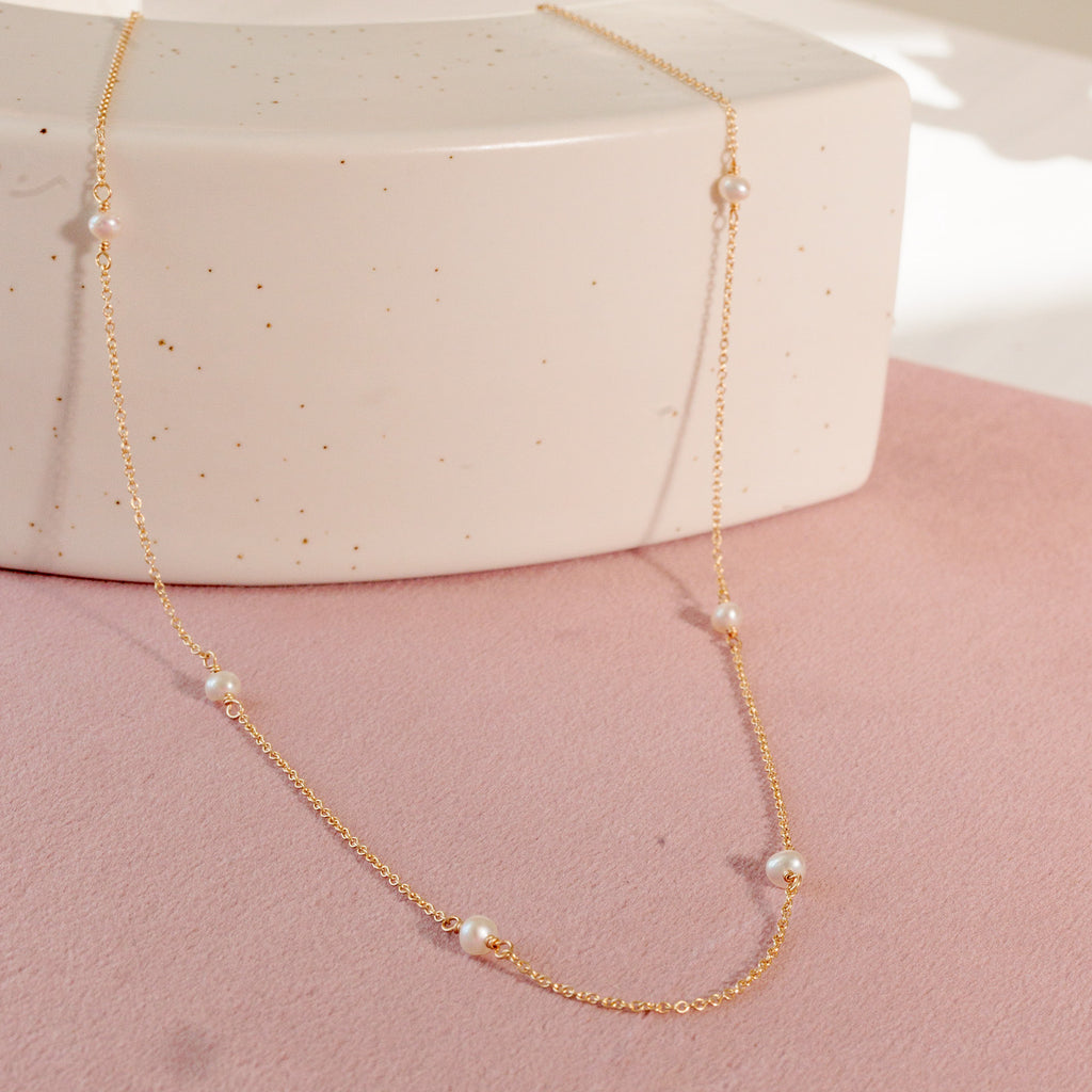 【LOTSYOU】Pearls of the Night Chain Necklace Multi Pearl Necklace 14K | Adina Eden Jewels