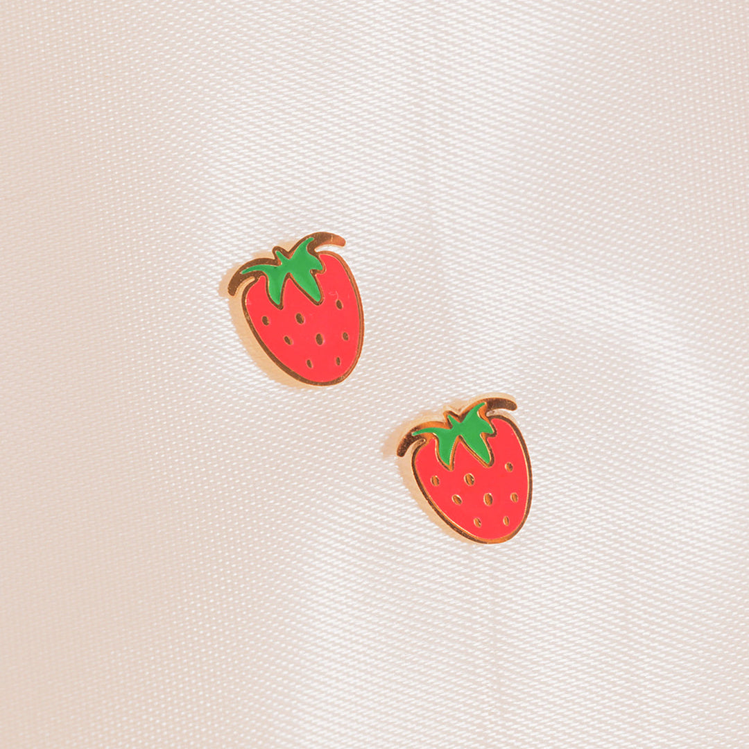 Strawberry Enamel Screwbacks