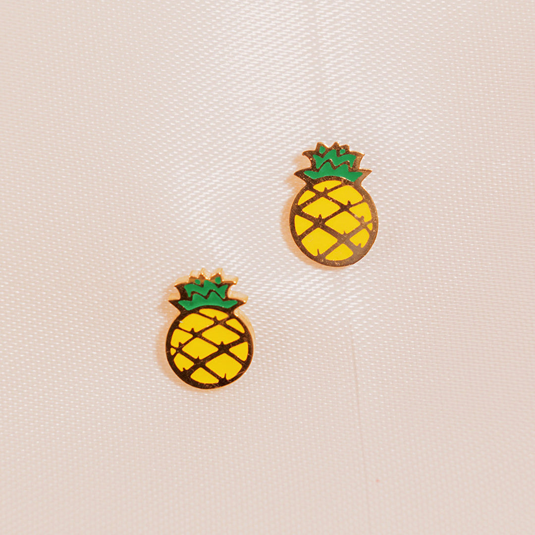 Pineapple Enamel Screwbacks