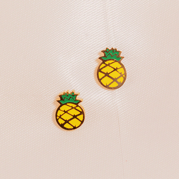 Pineapple Enamel Screwbacks