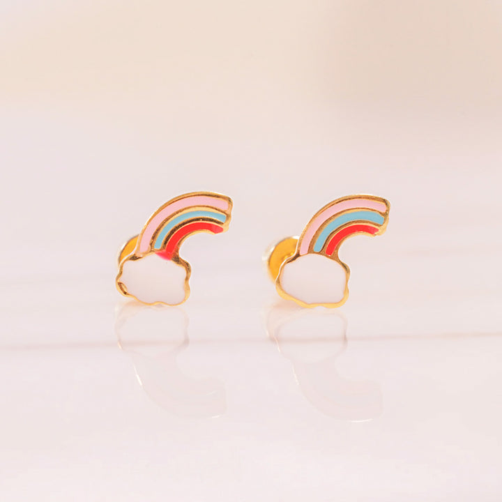 Half Rainbow Enamel Screwbacks