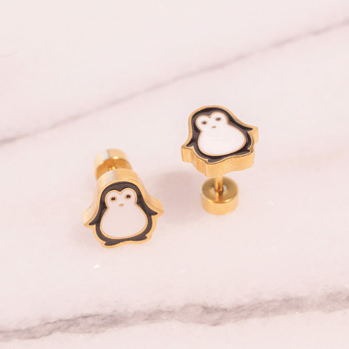 Penguin Enamel Screwbacks