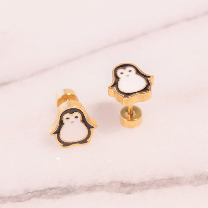 Penguin Enamel Screwbacks