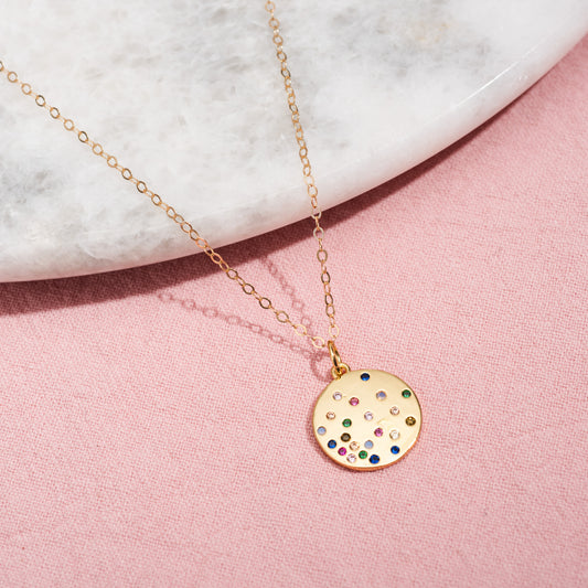 Confetti of Color CZ Pendant Necklace