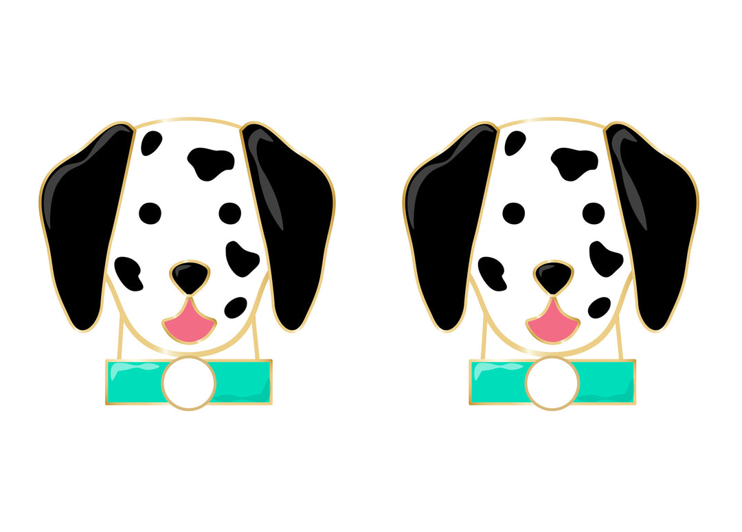 Dalmatian Puppy Enamel Screwbacks