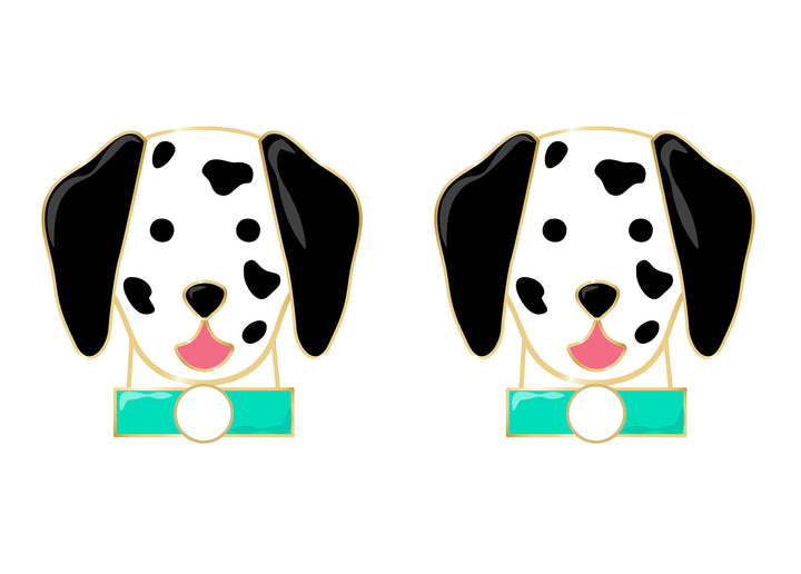 Dalmatian Puppy Enamel Screwbacks