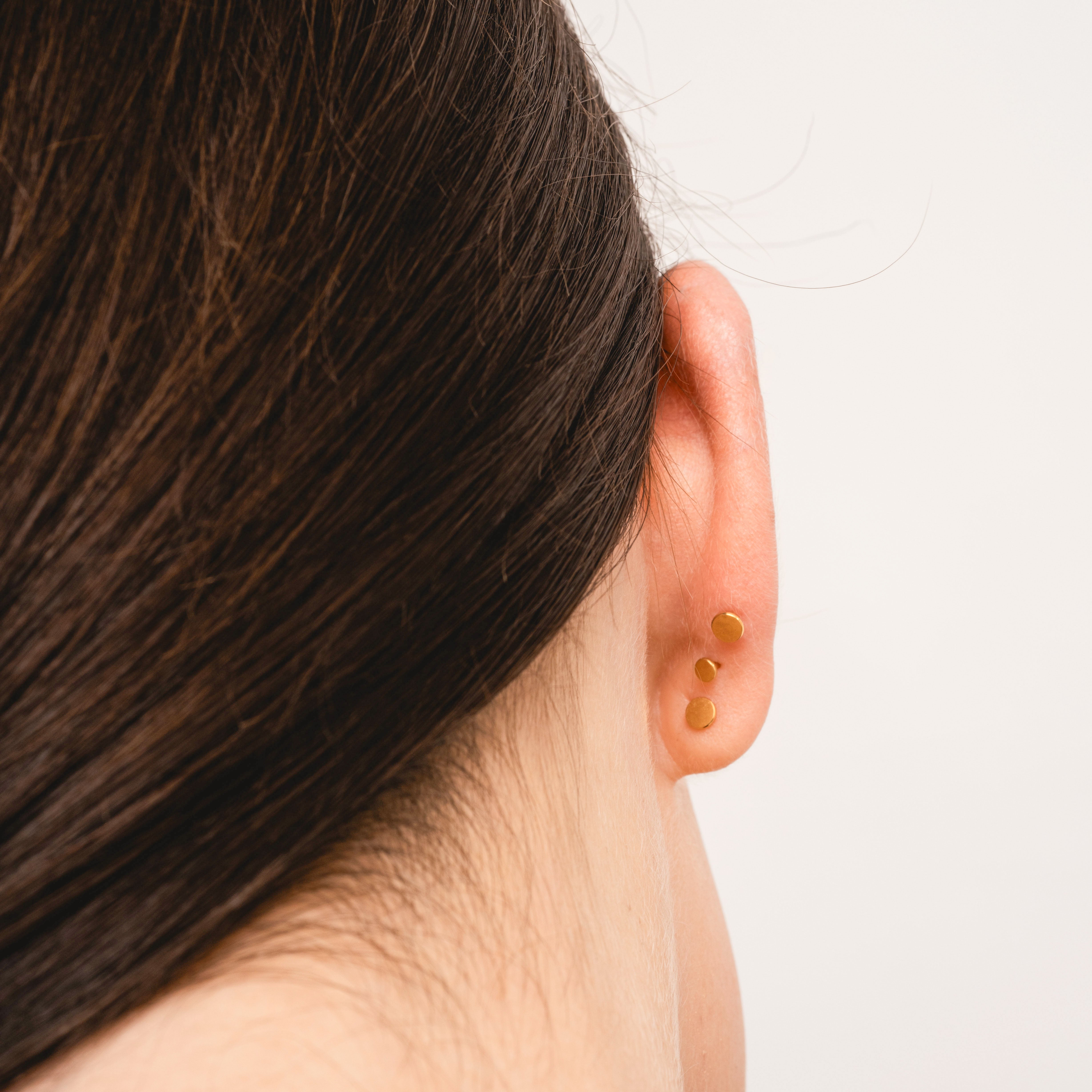 Dainty Cluster Balls with Clear Stone, Internally Threaded Flat Back  earrings