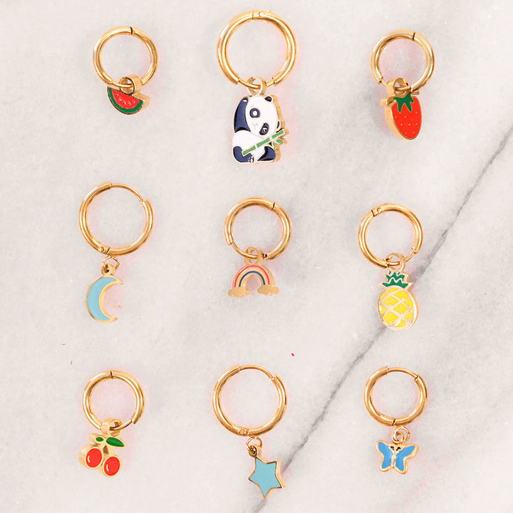 Strawberry Enamel Huggies