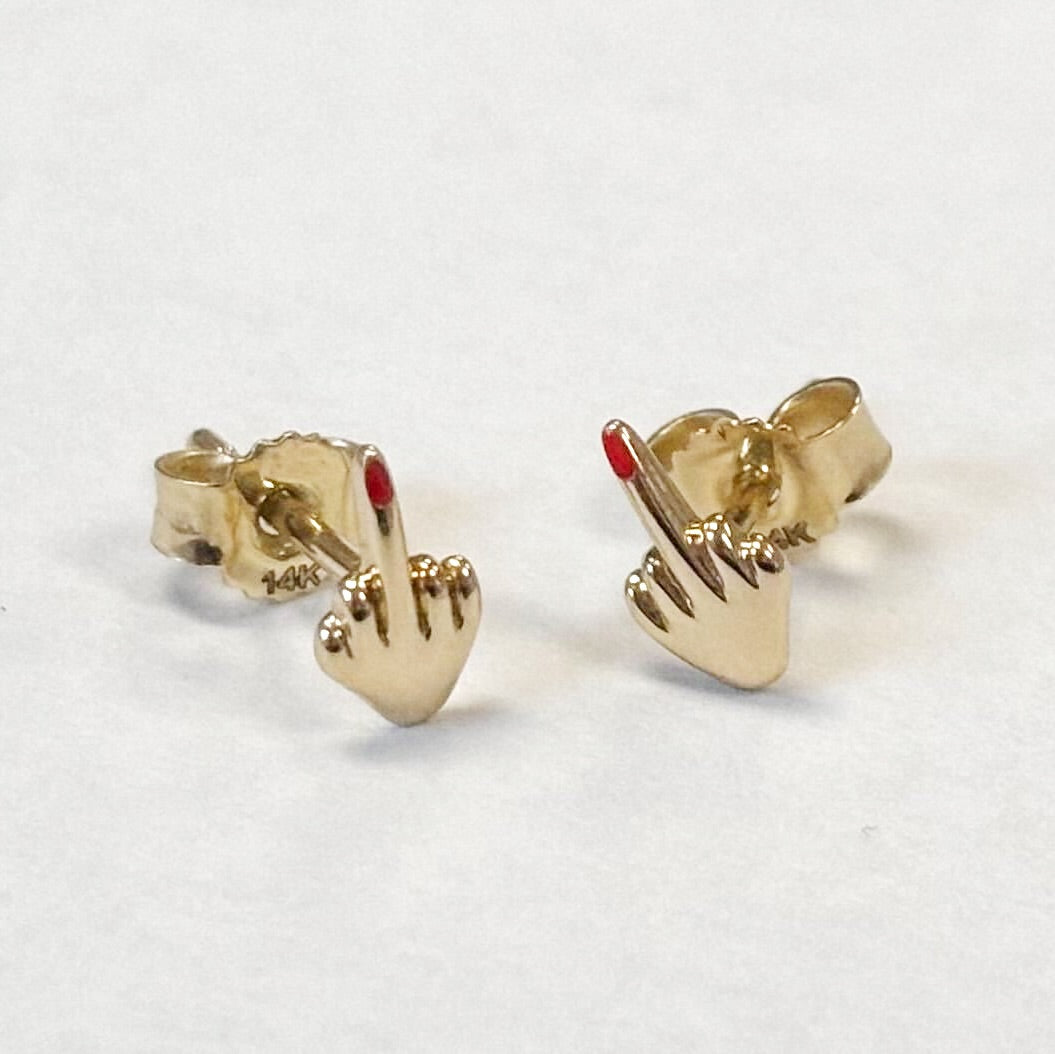 Middle Finger Studs - adorn512