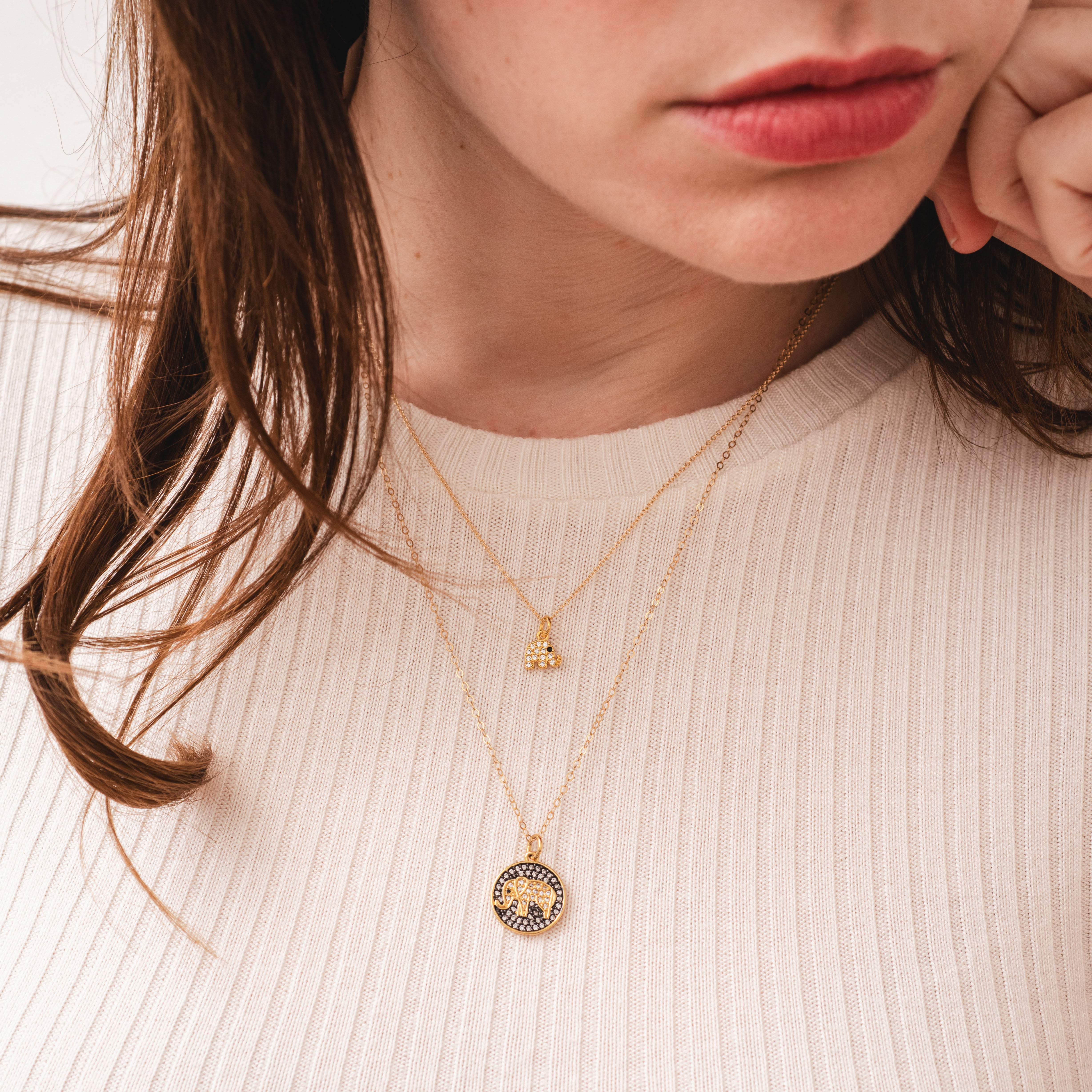 Tiny discount elephant necklace