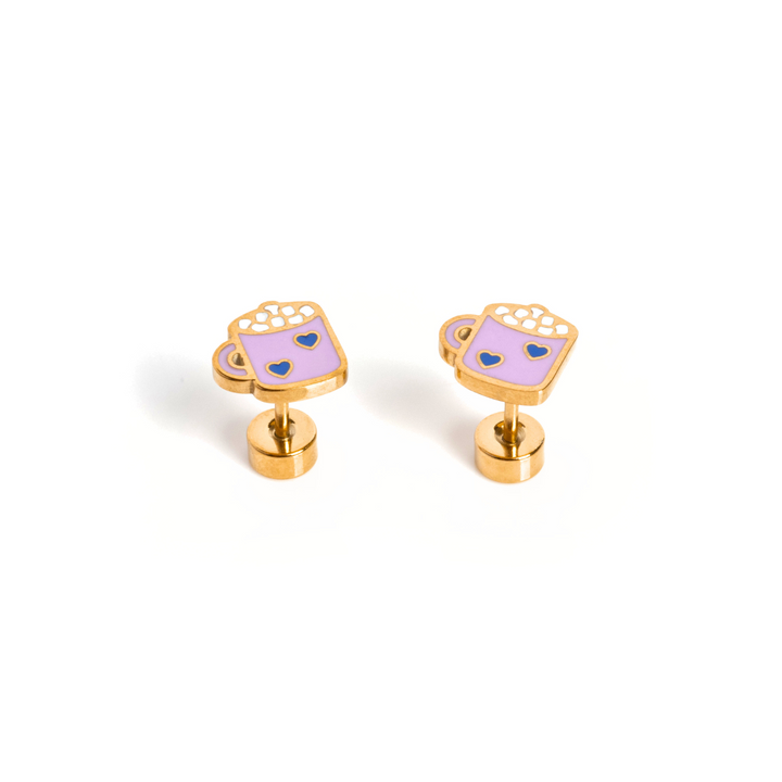 Hot Cocoa Enamel Screwbacks
