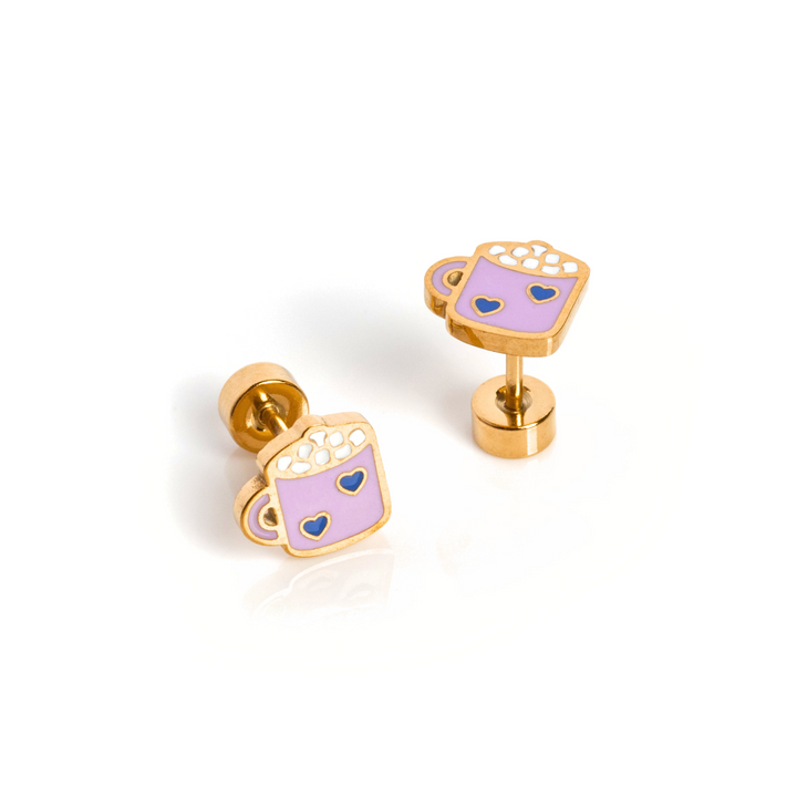 Hot Cocoa Enamel Screwbacks