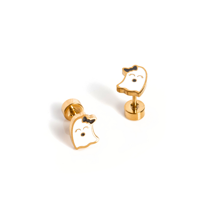 Ghost Girlie Enamel Screwbacks