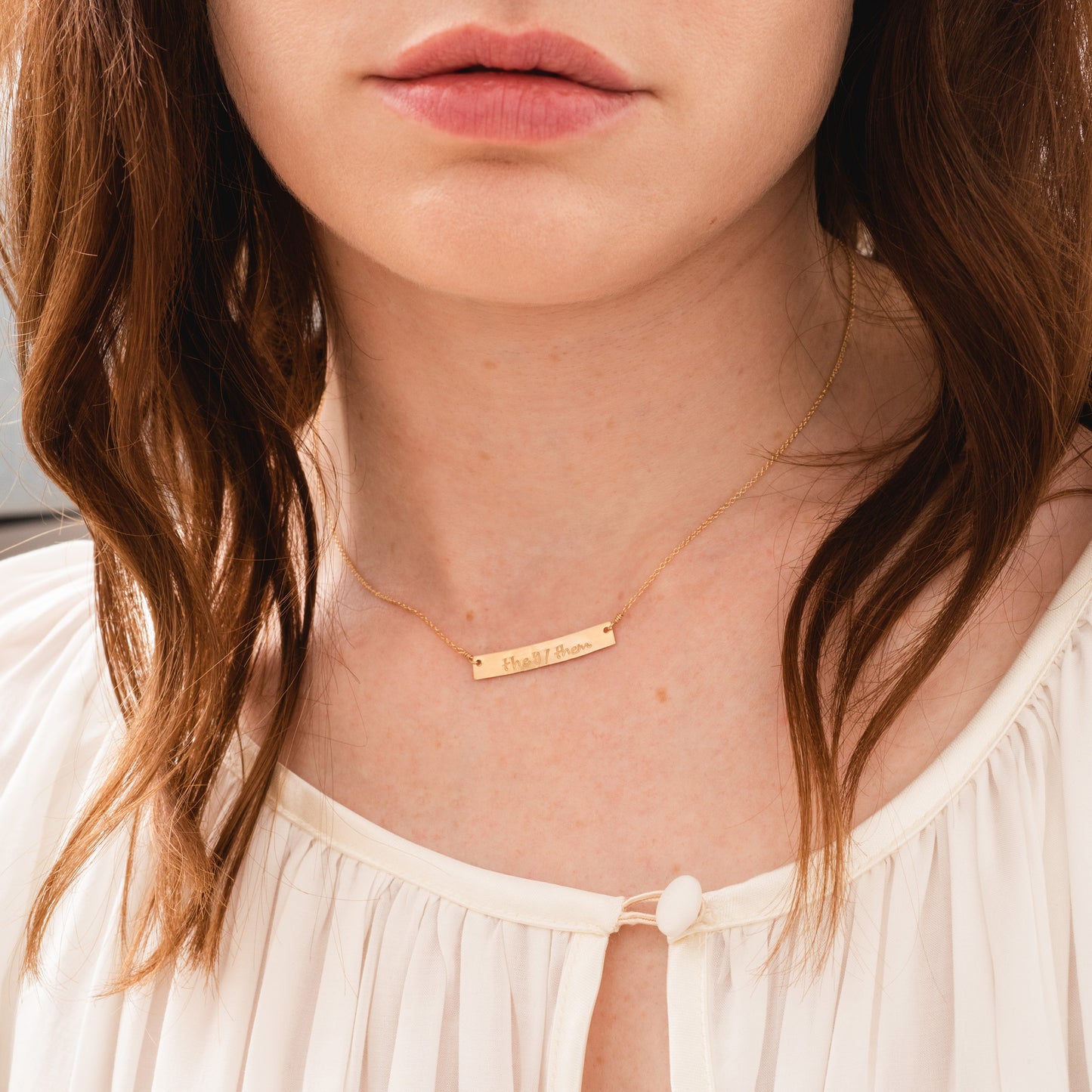 Pronoun Bar Necklace