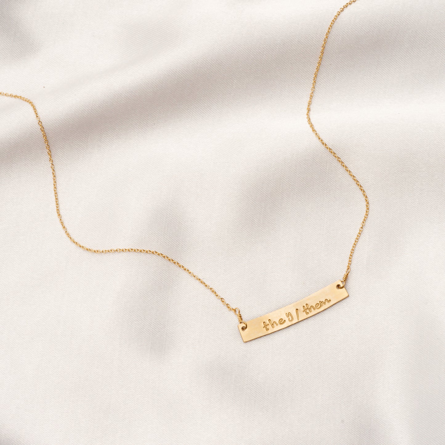 Pronoun Bar Necklace