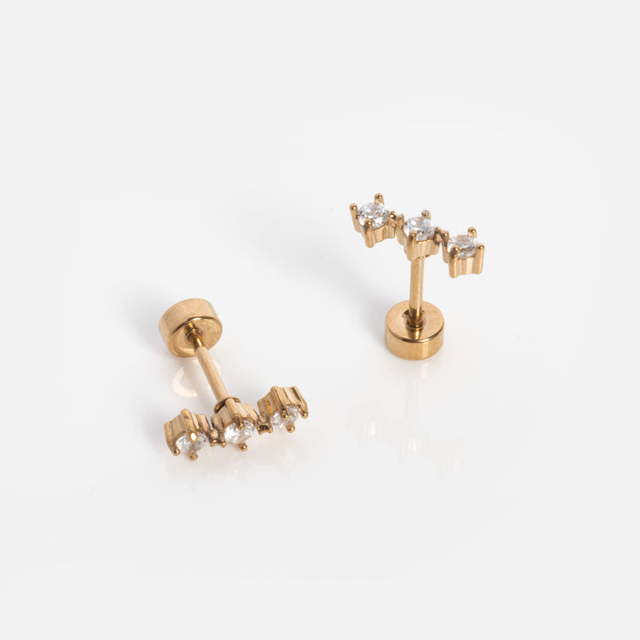 Stacked CZ Screwbacks - adorn512