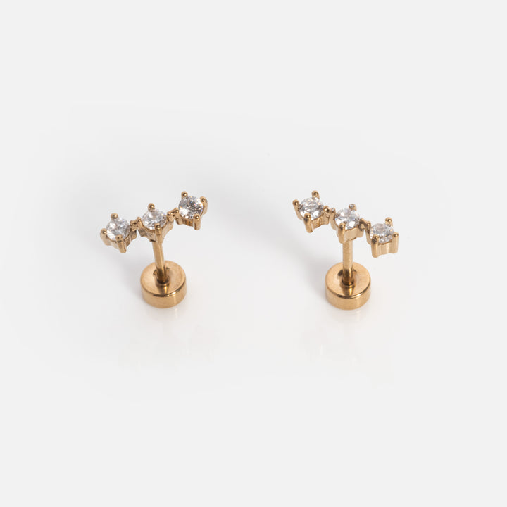 Stacked CZ Screwbacks - adorn512