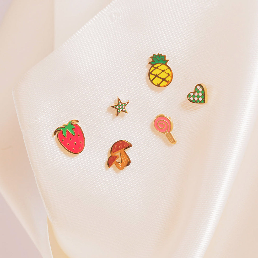 Pineapple Enamel Screwbacks