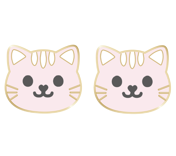 Kitty Enamel Screwbacks