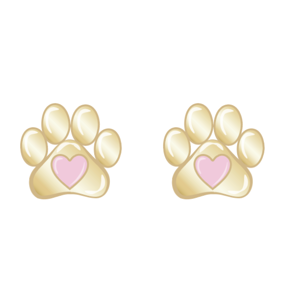 Paw Print Enamel Screwbacks