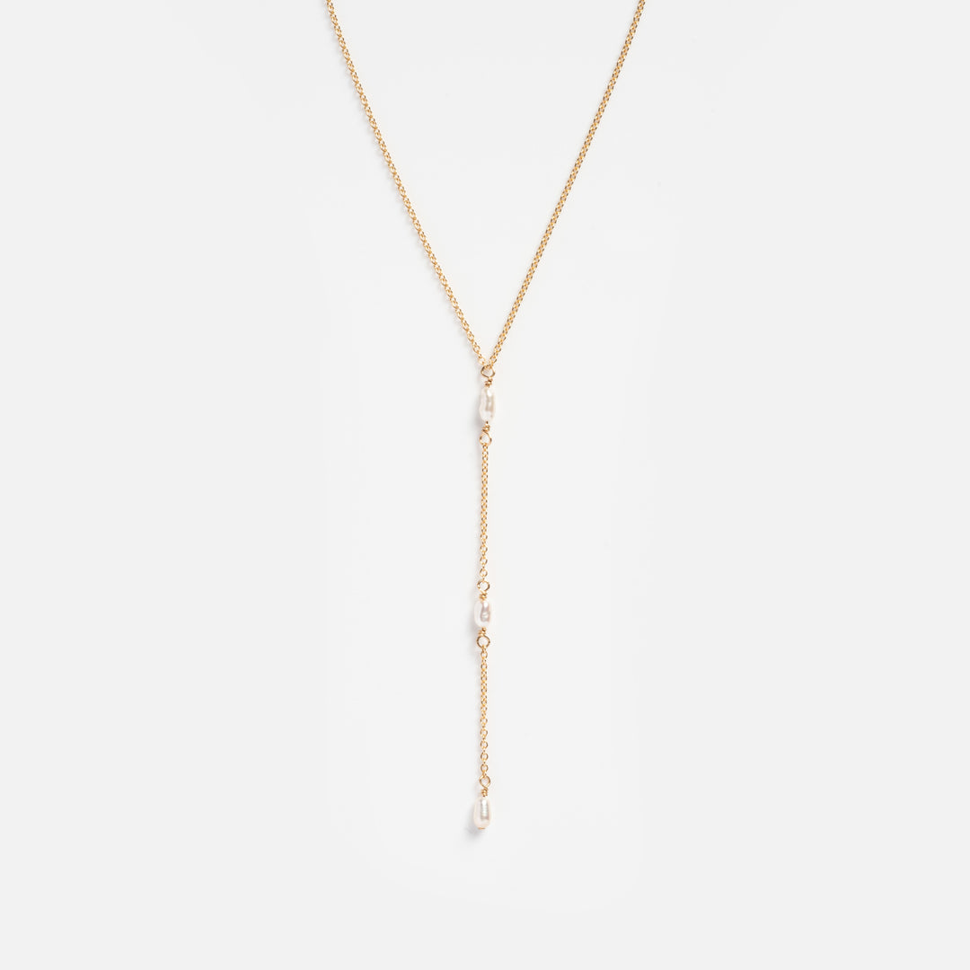 Three Little Pearls Lariat - adorn512