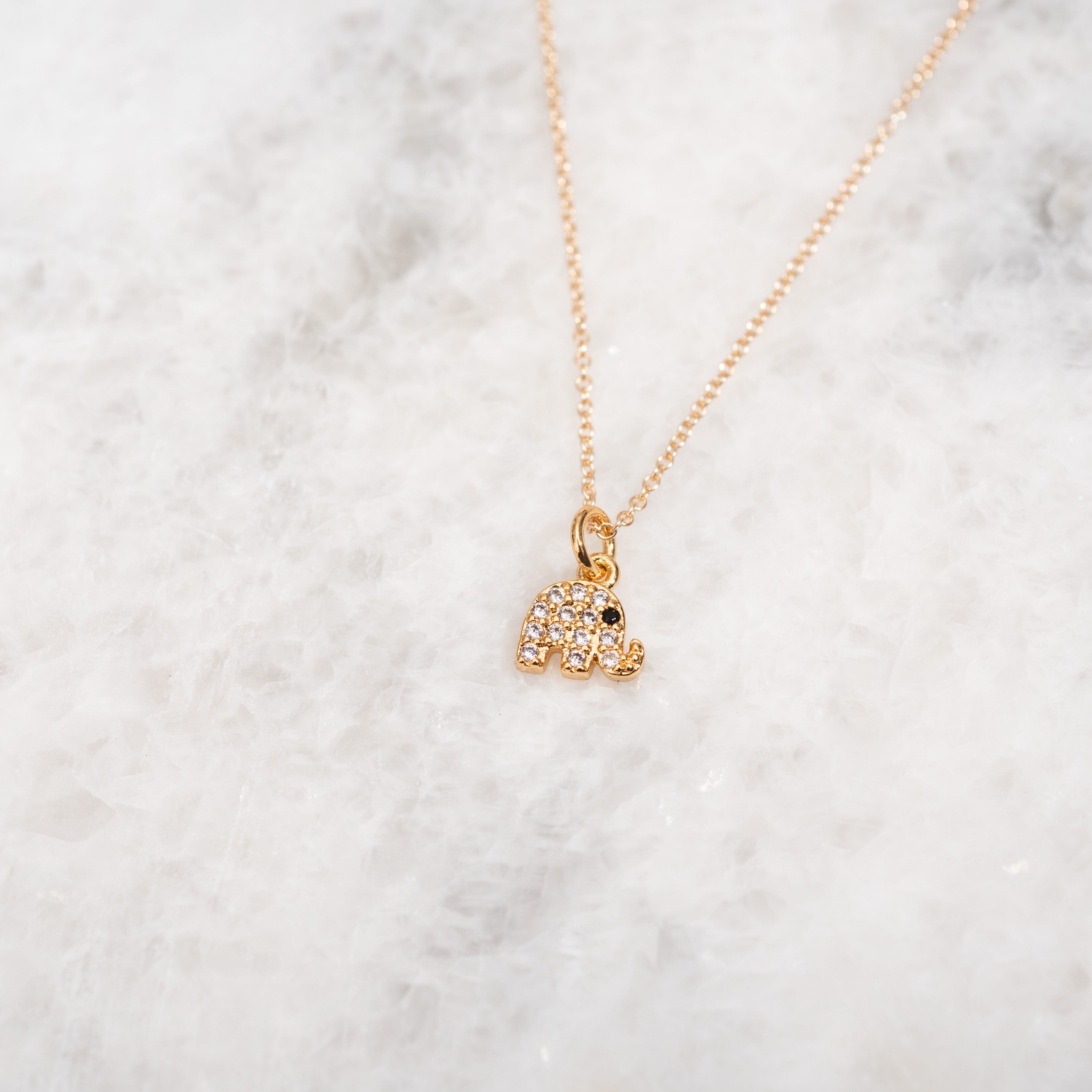 Tiny sales elephant necklace