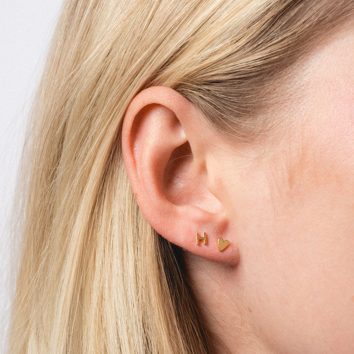 Tiny Letter Stud Earring