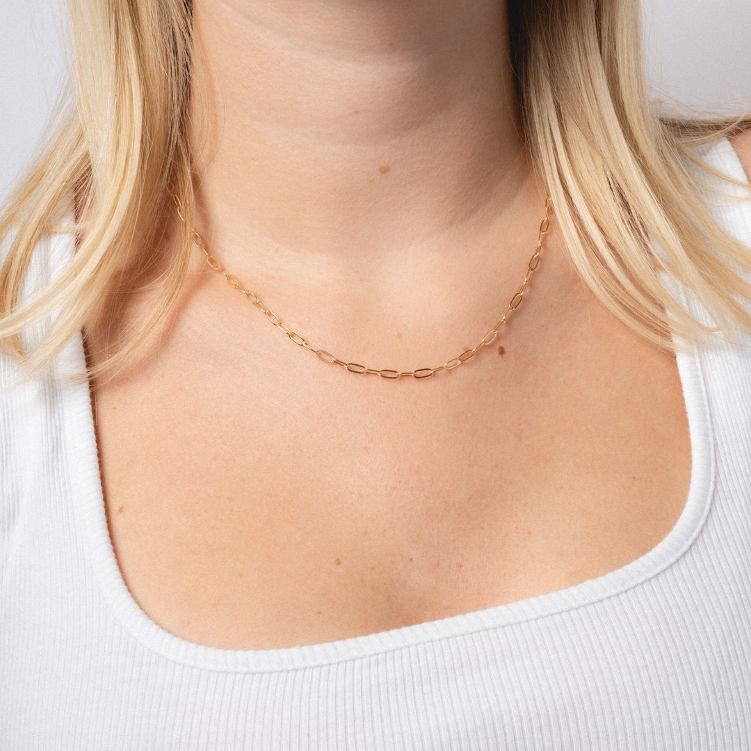 Tiny Paperclip Chain Necklace
