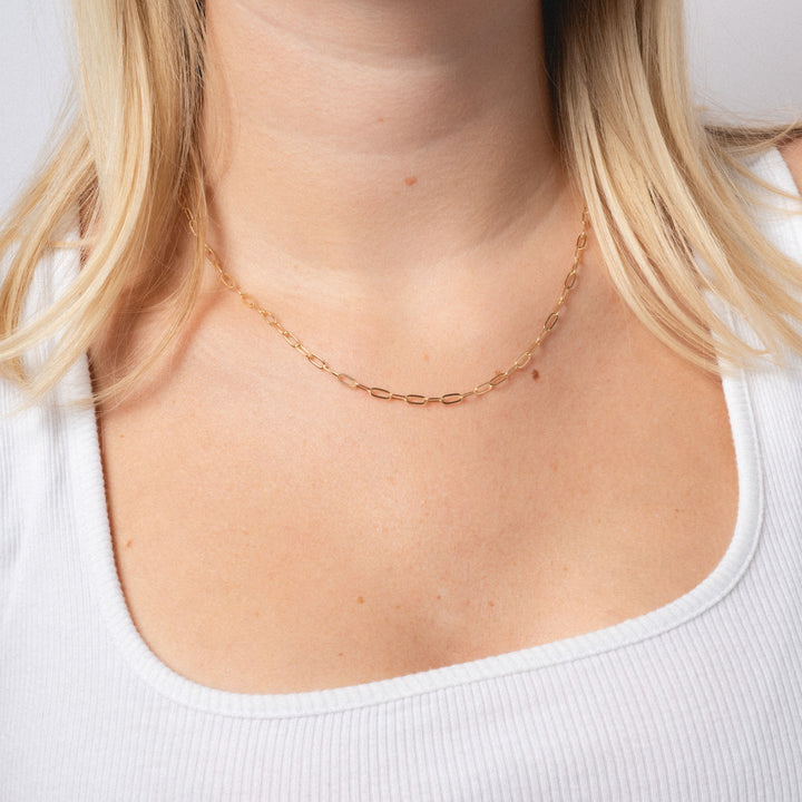 Tiny Paperclip Chain Necklace
