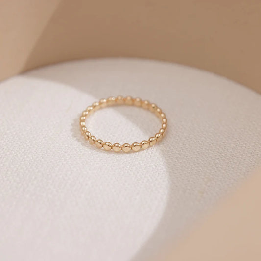 14k Solid Gold Dot Ring