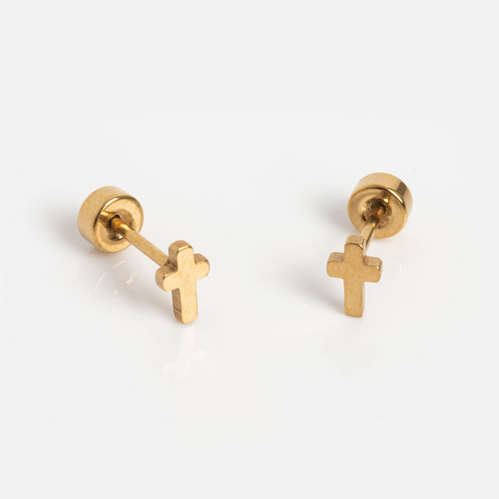 Golden Cross Screw Back Studs