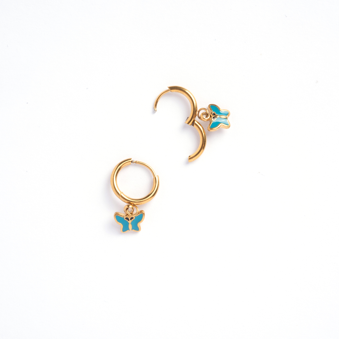 Butterfly Enamel Huggies